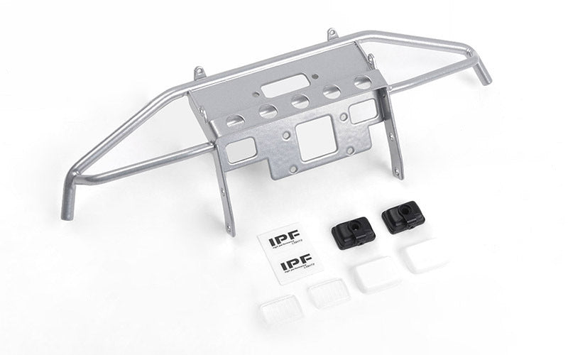 VVV-C0927 Guardian Steel Front Winch Bumper w/ IPF Lights for Axial 1/10 SCX10 II UMG10 (Silver) RC 4WD