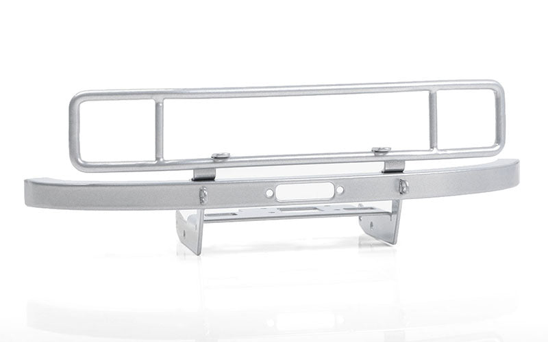 VVV-C0933 Ranch Steel Front Winch Bumper w/ IPF Lights for Axial 1/10 SCX10 II UMG10 (Silver) RC 4WD