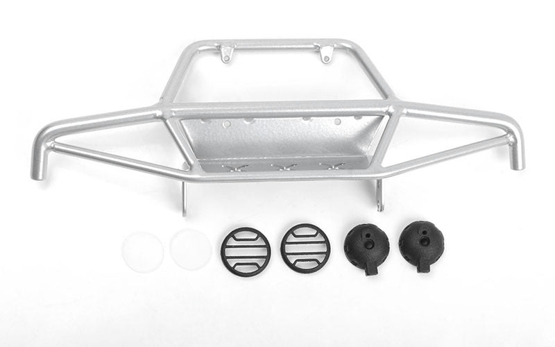 VVV-C0943 Tri-X Steel Stinger Front Bumper w/ Lights for Vanquish VS4-10 Origin Body (Silver) RC 4WD