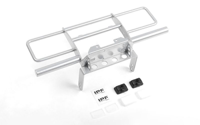 VVV-C0949 Oxer Steel Front Winch Bumper w/ IPF Lights for Vanquish VS4-10 Origin Body (Silver) RC 4WD
