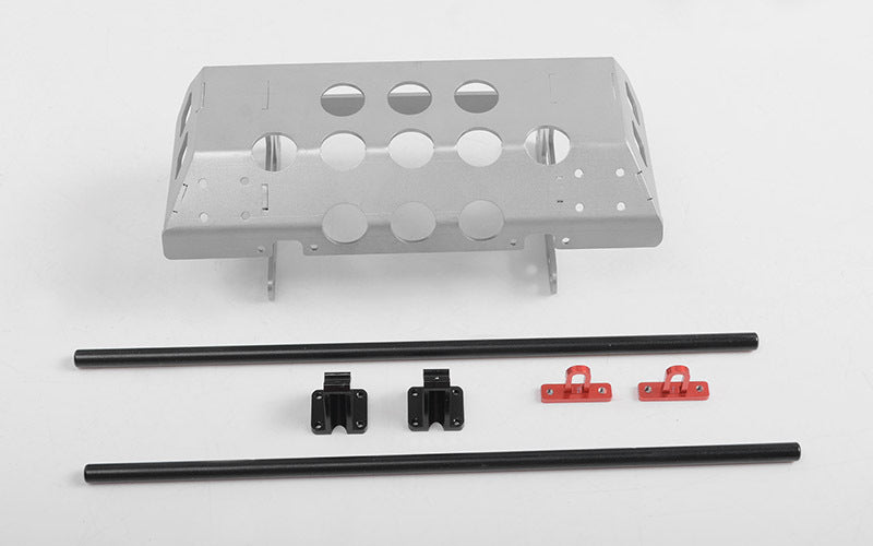 VVV-C0983 Tarka Steel Tube Bumper with Skid Plate and D-Ring Mounts for Traxxas Mercedes-Benz G 63 AMG 6x6 RC 4WD