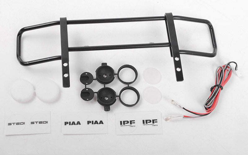 VVV-C0995 Command Front Bumper w/ White Lights and Light Kit Set for Traxxas Mercedes-Benz G 63 AMG 6x6 RC 4WD