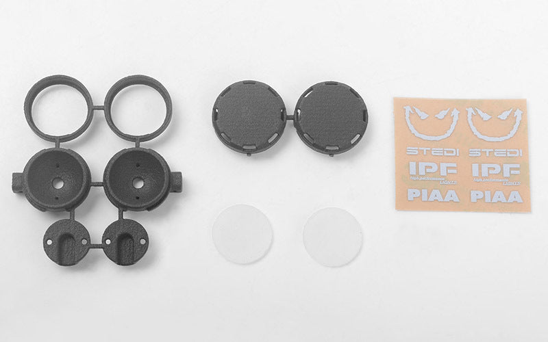 VVV-C1009 Round IPF Flood Lights for Traxxas Mercedes-Benz G 63 AMG 6x6 (Black) RC 4WD