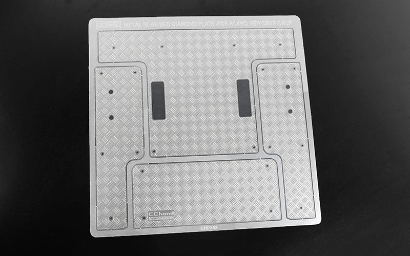 VVV-C1086 Steel Rear Bed Diamond Plates for RC4WD Gelande II 2015 Land Rover Defender D90 (Pick-Up) RC 4WD