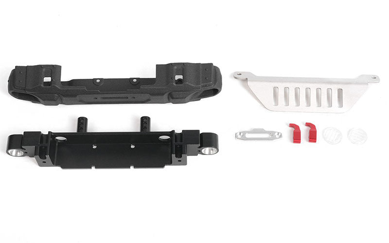 VVV-C1102 OEM Narrow Front Winch Bumper w/ Steering Guard for Axial 1/10 SCX10 III Jeep (Gladiator/Wrangler) RC 4WD