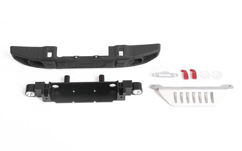 VVV-C1108 OEM Wide Front Winch Bumper W/ Steering Guard for Axial 1/10 SCX10 III Jeep (Gladiator/Wrangler) RC 4WD