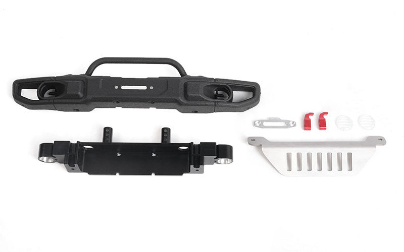 VVV-C1110 OEM Wide Front Winch Bumper W/ Steering Guard for Axial 1/10 SCX10 III Jeep (Gladiator/Wrangler) (B) RC 4WD
