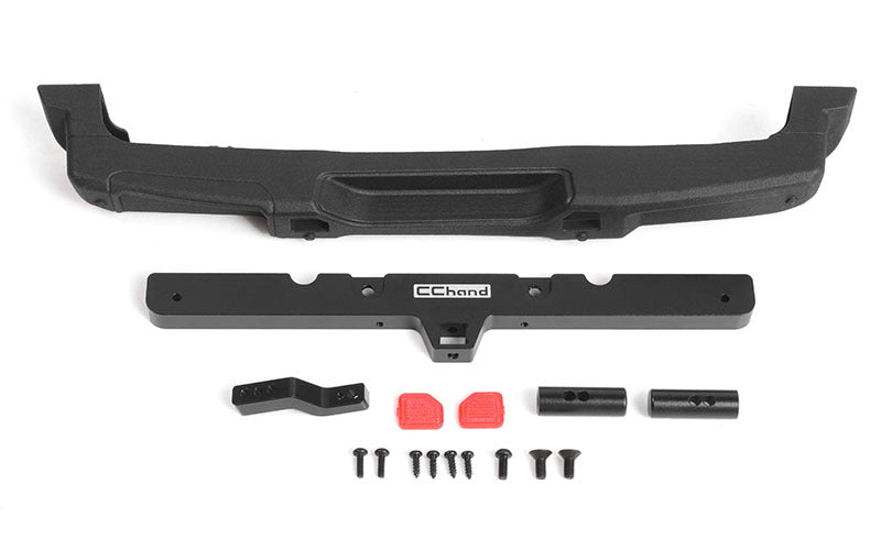 VVV-C1112 OEM Rear Bumper w/ Tow Hook for Axial 1/10 SCX10 III Jeep JLU Wrangler RC 4WD