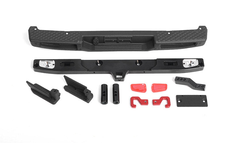 VVV-C1133 OEM Rear Bumper w/ Tow Hook and License Plate Holder for Axial 1/10 SCX10 III Jeep JT Gladiator RC 4WD