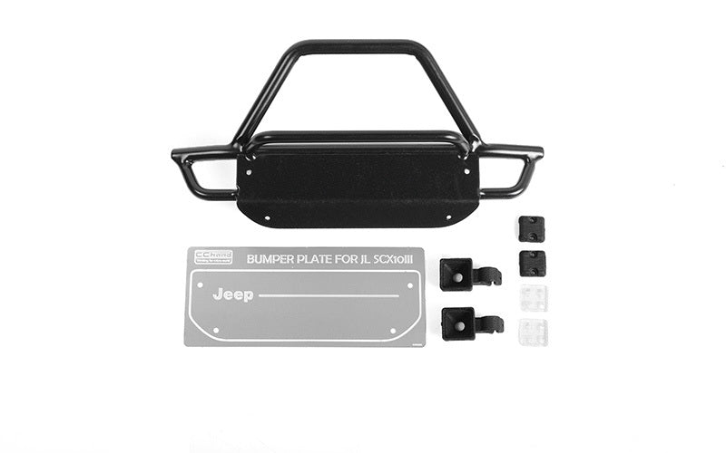 VVV-C1140 KS Steel Front Bumper w/ Lights for Axial 1/10 SCX10 III Jeep (Gladiator/Wrangler) RC 4WD