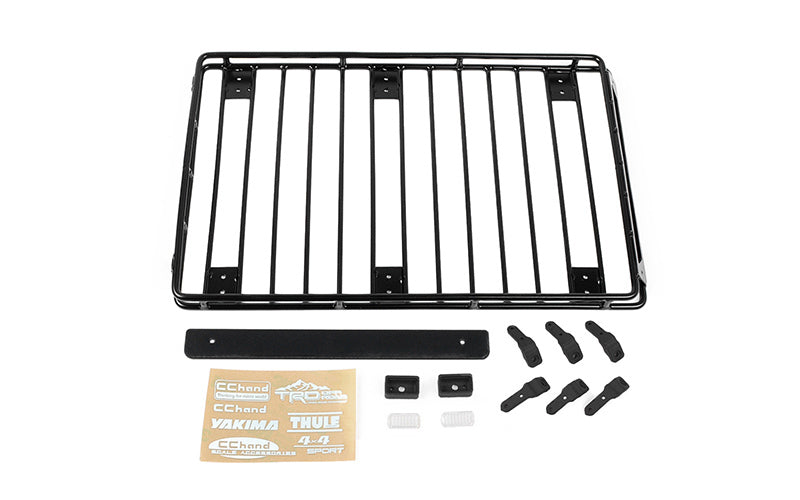 VVV-C1143 Steel Tube Roof Rack W/ Rear Utility Lights for Axial 1/10 SCX10 III Jeep JLU Wrangler RC 4WD