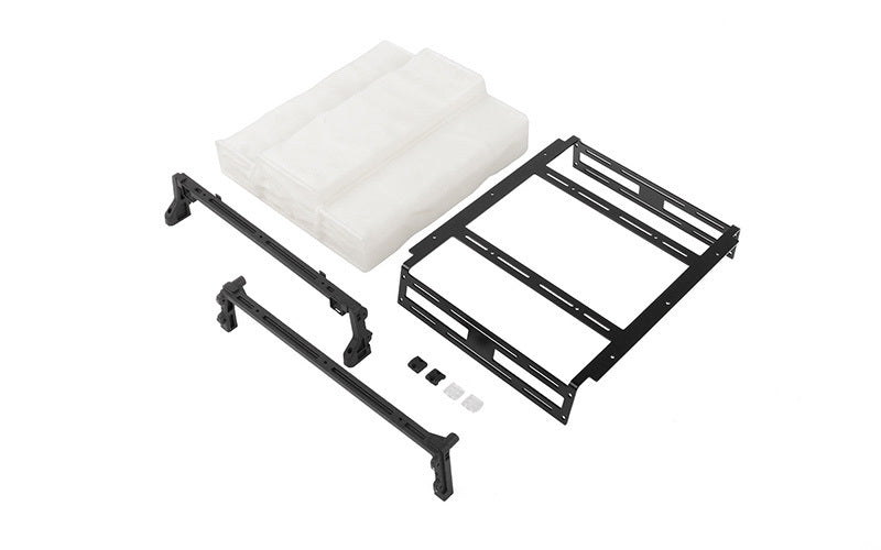 VVV-C1169 Overland Bed Rack W/ Rooftop Tent for Axial 1/10 SCX10 III Jeep JT Gladiator RC 4WD