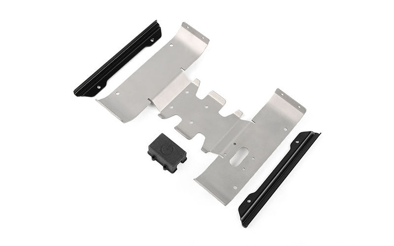 VVV-C1189 Rough Stuff Skid Plate W/ Side Sliders and Switch Box for MST 4WD Off-Road Car Kit W/ J4 Jimny Body RC 4WD