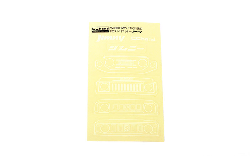 VVV-C1204 Grille Option Window Decal Sheet for MST 4WD Off-Road Car Kit W/ J4 Jimny Body (White) RC 4WD