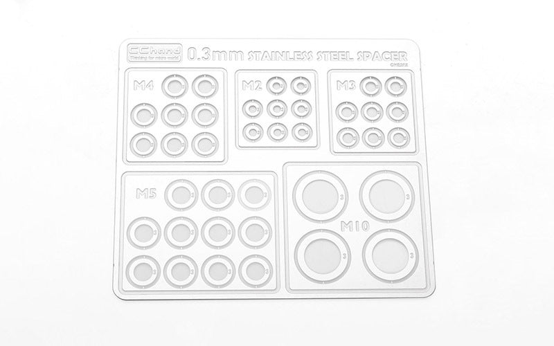 VVV-C1221 Stainless Steel 0.3mm Spacers Assortment RC 4WD