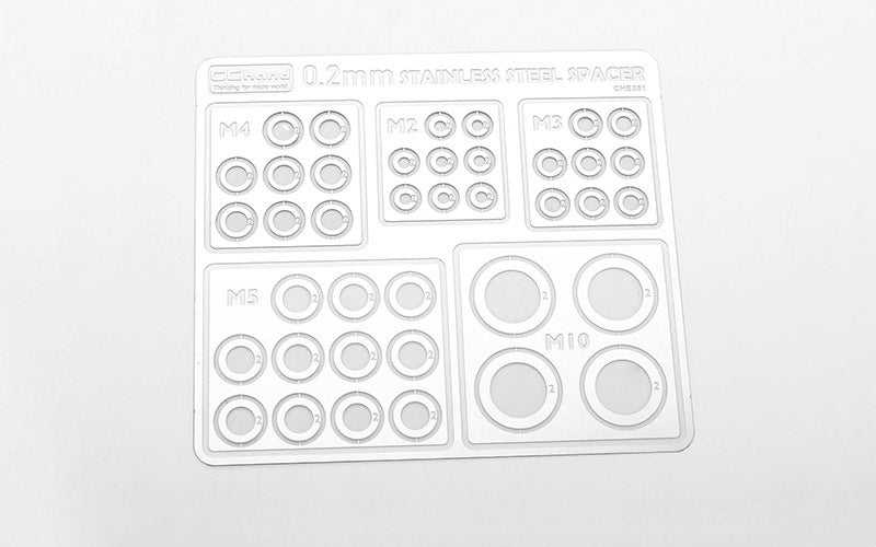 VVV-C1222 Stainless Steel 0.2mm Spacers Assortment RC 4WD