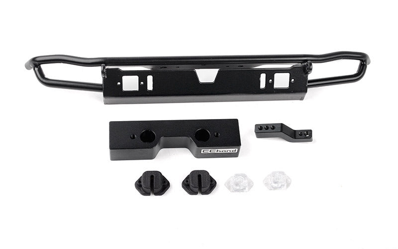 VVV-C1257 Metal Tube Rear Bumper w/ Fog Lights and Hitch Bar for Traxxas TRX-4 2021 Bronco RC 4WD