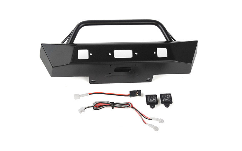VVV-C1300 Eon Metal Front Stinger Bumper w/LED for Axial SCX6 JEEP Wrangler JLU RC 4WD
