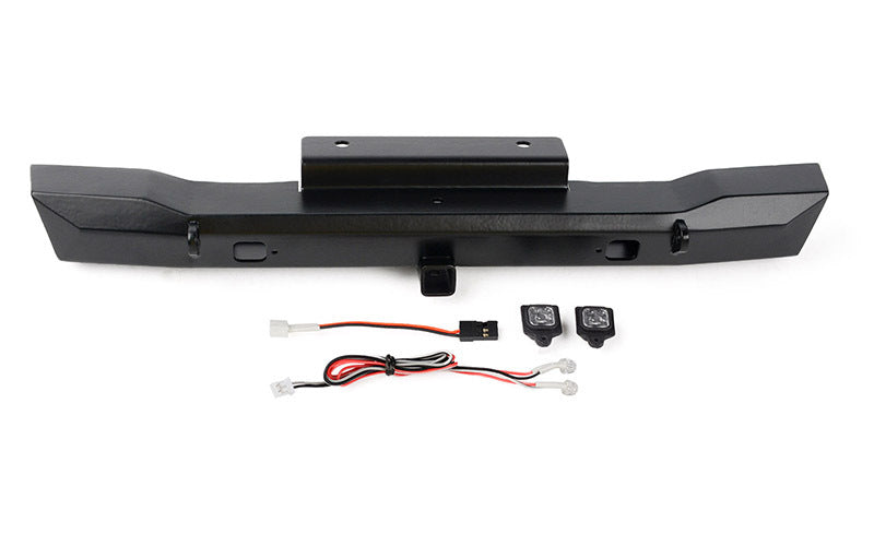 VVV-C1302 Eon Metal Rear Hitch Bumper w/LED for Axial SCX6 JEEP Wrangler JLU RC 4WD