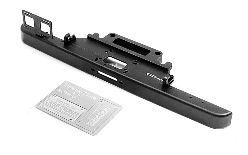 VVV-C1399 Classic Front Bumper W/ License Plate for RC4WD Trail Finder 2 Truck Kit "LWB" W/ 1980 Toyota Land Cruiser FJ55 Lexan Body Set (Black) RC 4WD