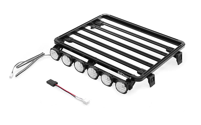 VVV-C1457 Spartan Roof Rack and Lights w/ LED for Enduro Bushido (Clear) RC 4WD