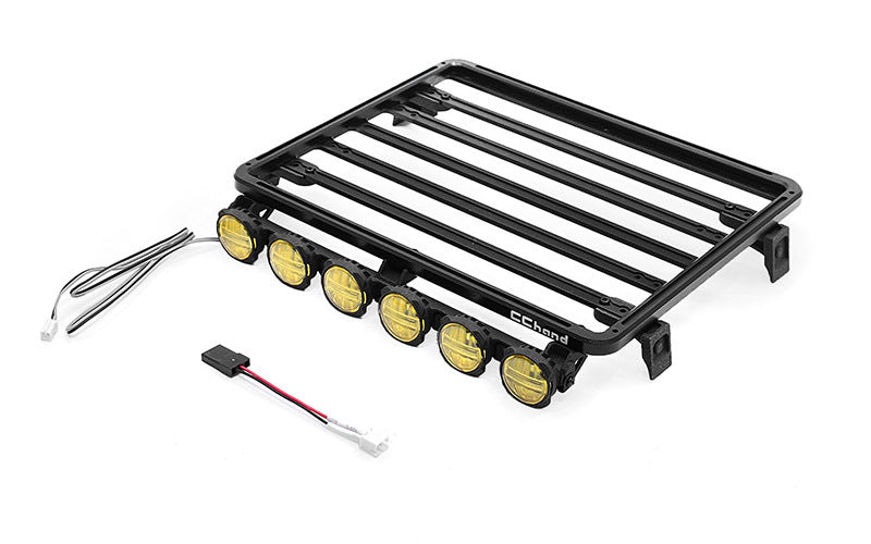 VVV-C1458 Spartan Roof Rack and Lights w/ LED for Enduro Bushido (Yellow) RC 4WD