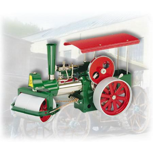Wilesco D 395 Steam Roller, green, with RC control W00395