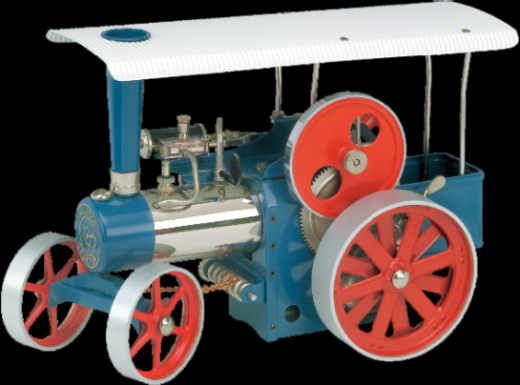 Wilesco D 495 Steam Traction Engine blue, with RC control W00495