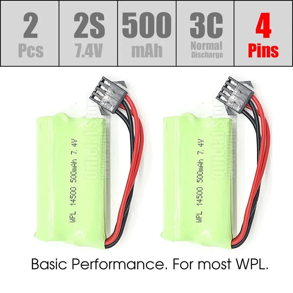 WPL 7.4V battery 500 mAh (D12) WPL-ABC024