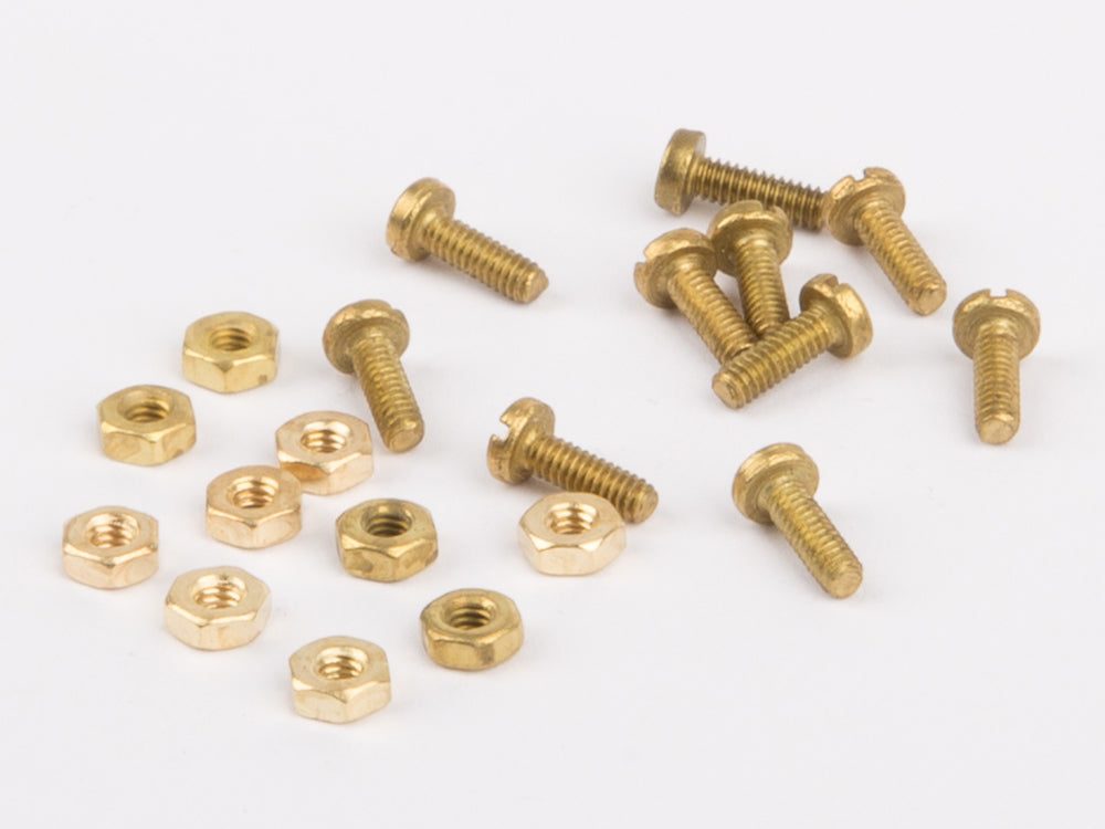 Wilesco Screws And Nuts M2. Each 10 Pc.. Brass WSP1543