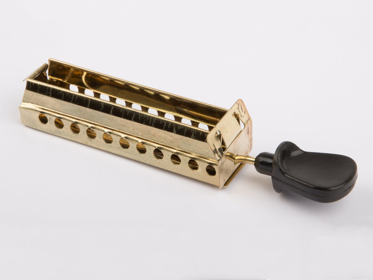 Wilesco Burner Slide. Brass. With Black Handle (D366.406.409.456.106.3 WSP1578