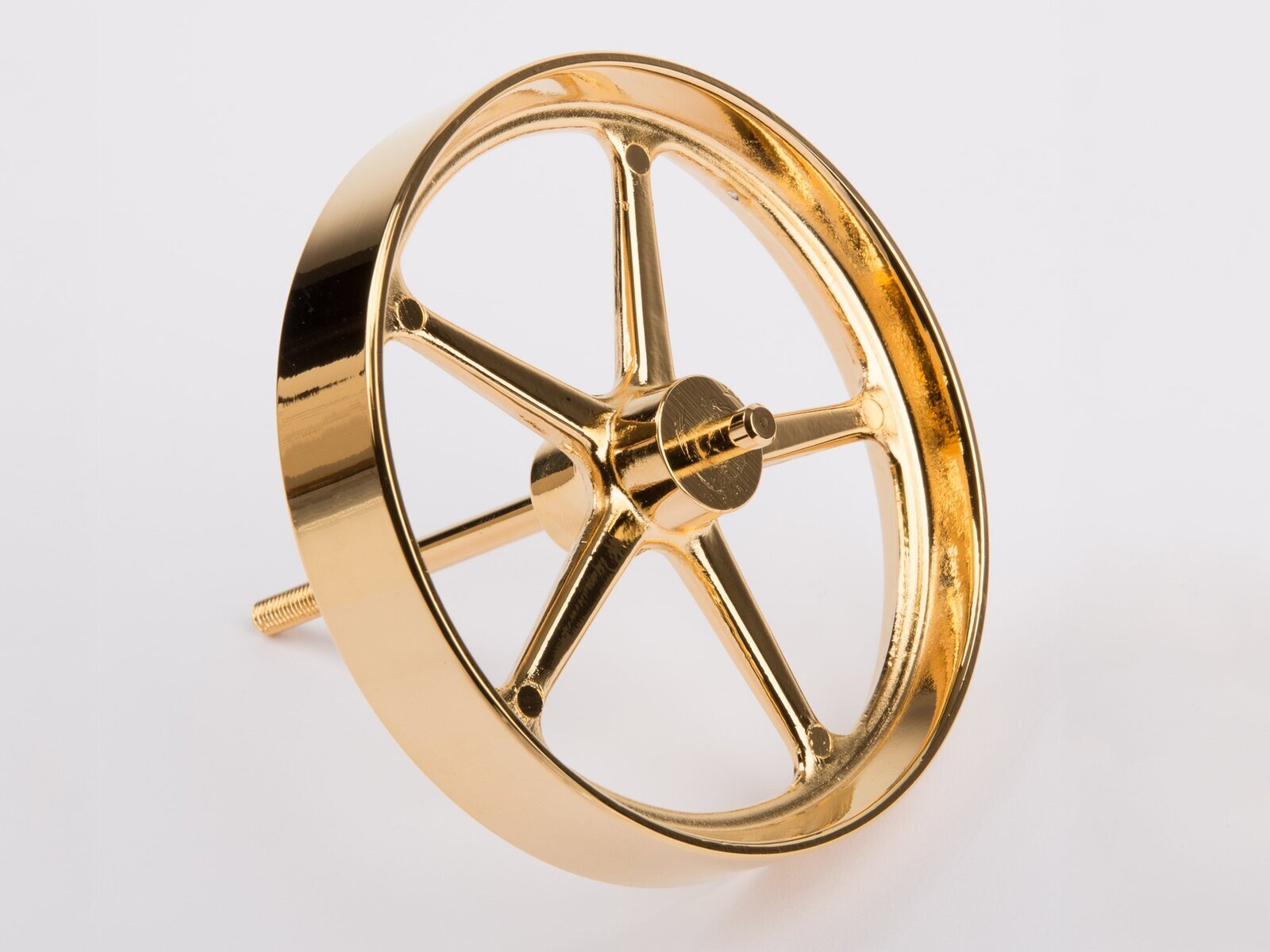 Wilesco Flywheel. Brass. With Axle (D456) WSP1686