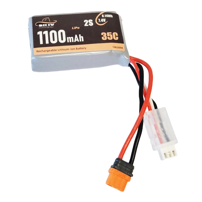 Billy RC 1100mAh 2S 7.4V 35C LiPo Battery with IC2 Connector - YJBLDO04