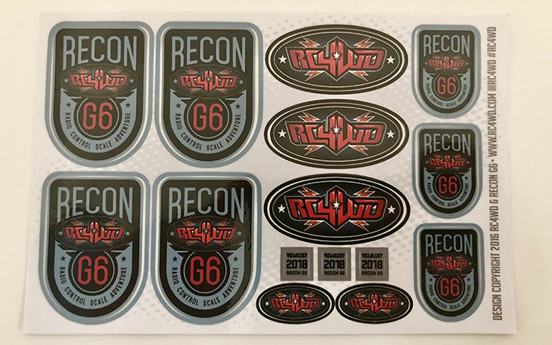 Z-L0103 RC4WD Recon G6 Decal Sheet RC 4WD