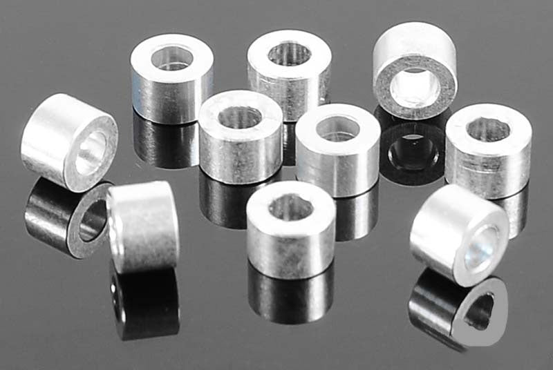 Z-S0983 4mm Silver Spacer with M3 Hole (10) RC 4WD