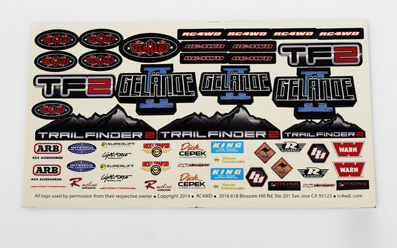 Z-S1274 RC4WD Logo Decal Sheet RC 4WD