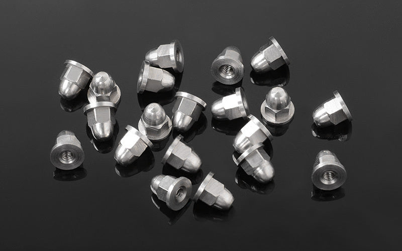 Z-S1725 M2 Flanged Acorn Nuts (Silver) RC 4WD