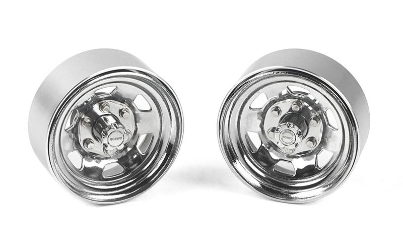 Z-W0065 Stamped Steel 1.7" Beadlock SR5 Wheels (Chrome) RC 4WD