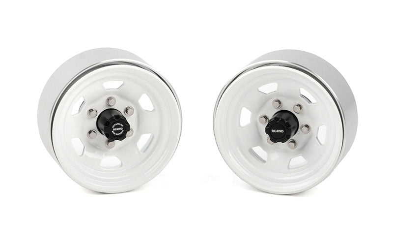 Z-W0066 Stamped Steel 1.7" Beadlock SR5 Wheels (White/Black) RC 4WD
