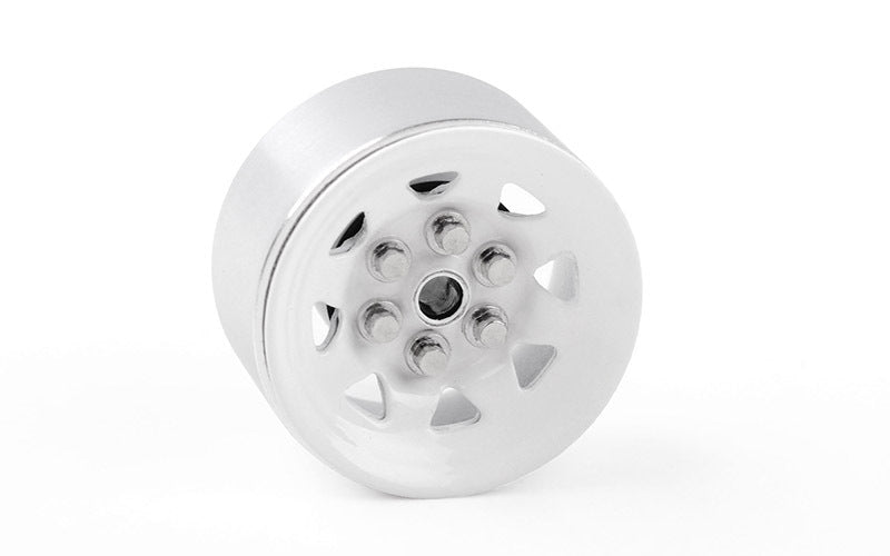 Z-W0068 Stamped Steel 0.7" Stock Beadlock Wheels (White) RC 4WD