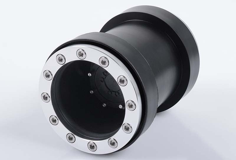 Z-W0147 Universal Monster Truck Beadlock Wheels V2 For Tamiya Clod Buster (Black Delrin) RC 4WD