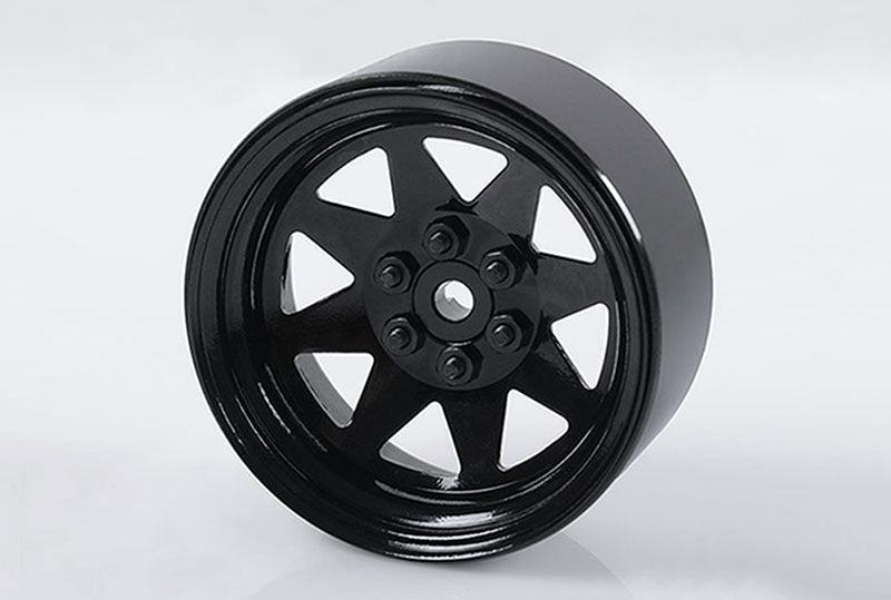 Z-W0190 6 Lug Wagon 2.2" Steel Stamped Beadlock Wheels (Black) RC 4WD