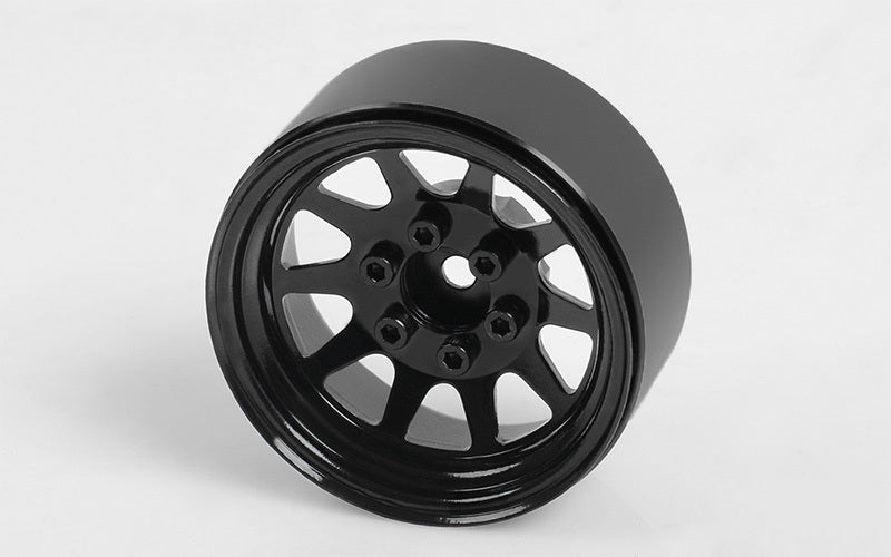 Z-W0210 OEM Stamped Steel 1.9" Beadlock Wheels (Black) RC 4WD