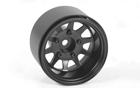 Z-W0281 Deep Dish Wagon 1.55" Stamped Steel Beadlock Wheels (Black) RC 4WD