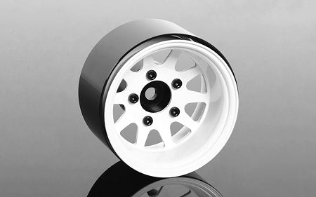 Z-W0284 Deep Dish Wagon 1.55" Stamped Steel Beadlock Wheels (White) RC 4WD