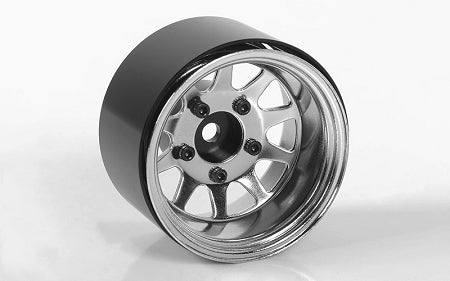 Z-W0285 Deep Dish Wagon 1.55" Stamped Steel Beadlock Wheels (Chrome) RC 4WD