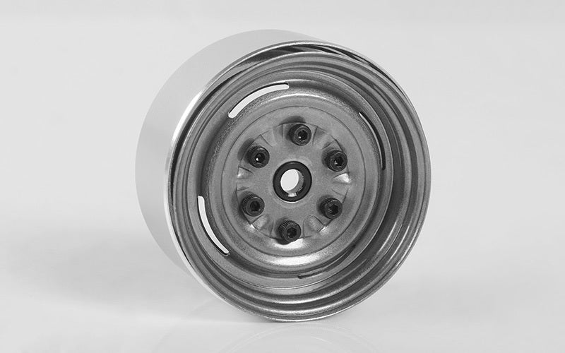 Z-W0289 Vintage Yota 6 Lug Stamped Steel 1.55" Beadlock Wheels (Clear) RC 4WD