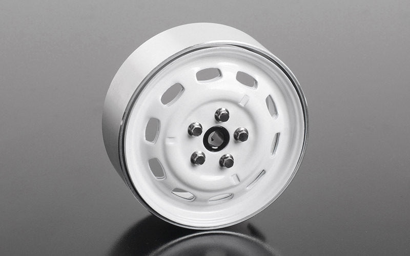 Z-W0311 Stamped Steel 1.7" 10-Oval Hole Wheels (White) RC 4WD