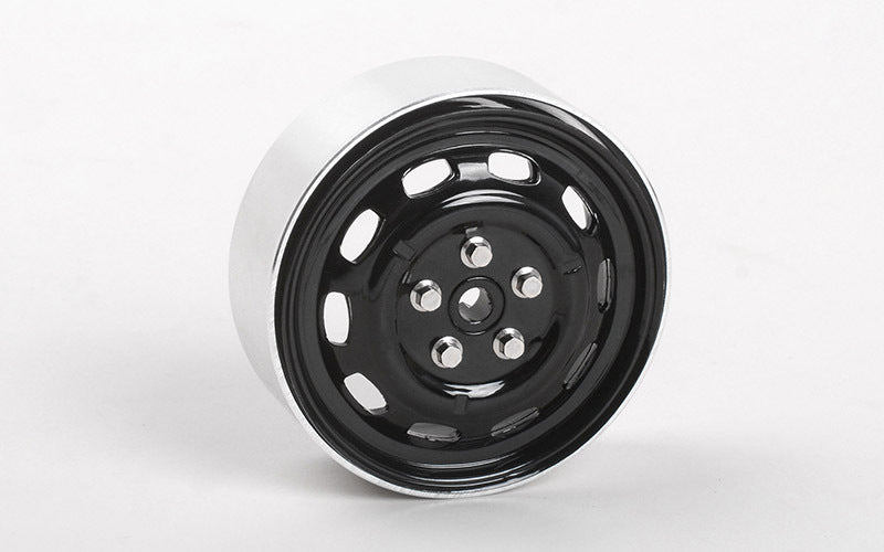 Z-W0313 Stamped Steel 1.7" 10-Oval Hole Wheels (Black) RC 4WD