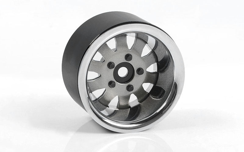 Z-W0327 1.9" 5 Lug Steel Wheels w/Beauty Ring (Silver) RC 4WD